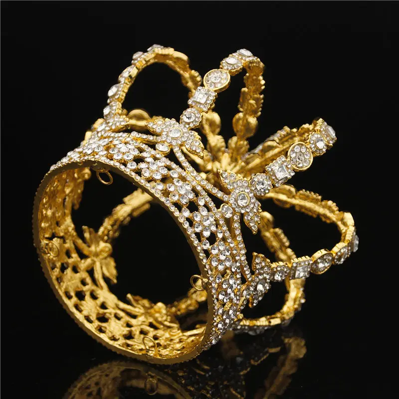 Качественные короны для невесты Top Queen King Crown Bridal Tiaras and Crowns Cross Diadem Bride Headpiece Prom Wedding Hair Jewelry Ornament.