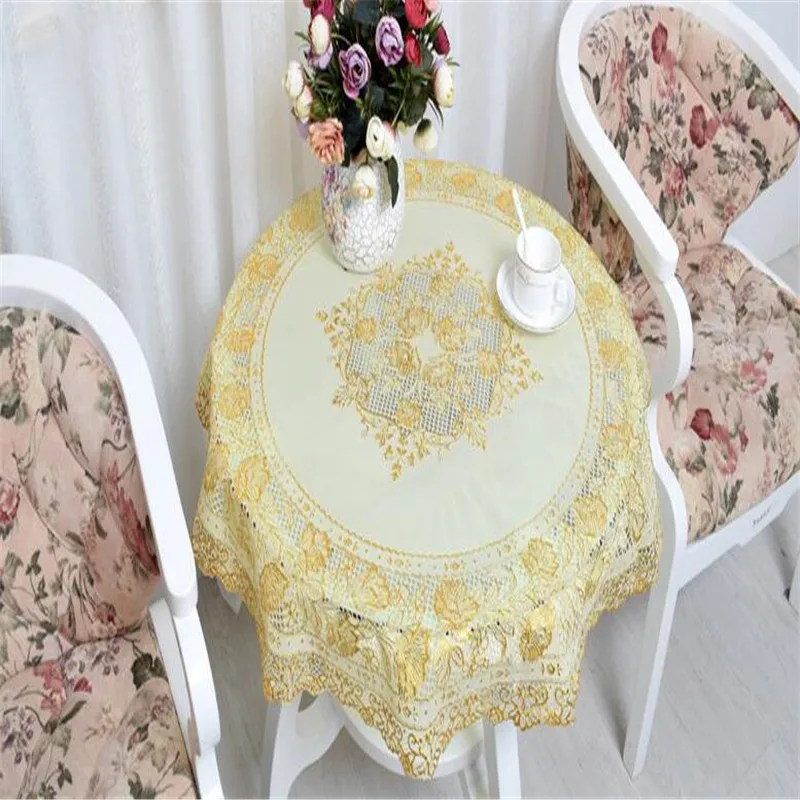 Бесплатная доставка диаметр 70 см круглый стол золотого цвета дешевый ПВХ чехол