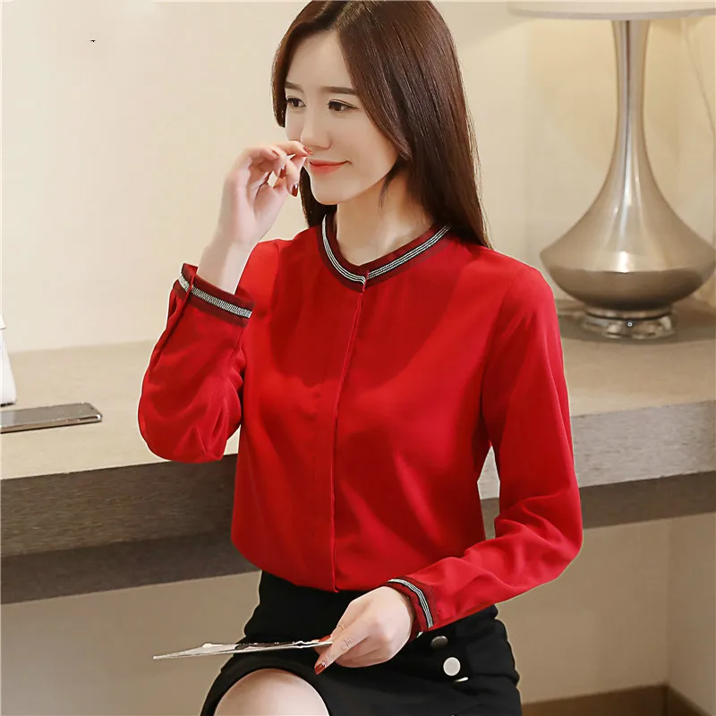 Женские топы и блузки blusas mujer de moda 2020 шифоновая блузка с длинным рукавом расшитая