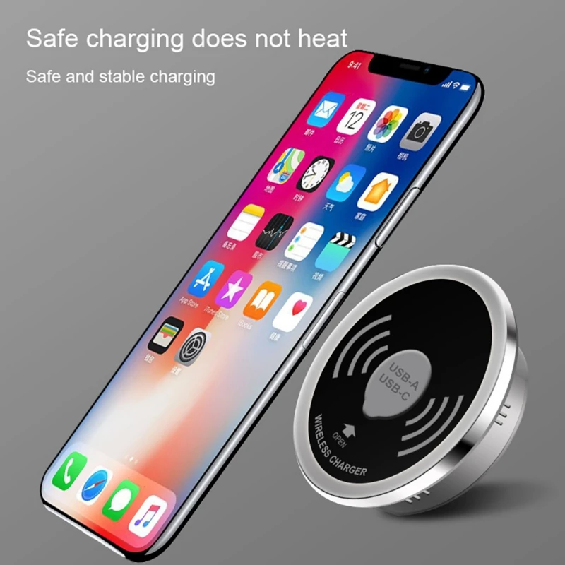 5 Вт Qi настольная Беспроводная зарядная станция водонепроницаемый usb type C встроенное настольное Беспроводное зарядное устройство для IPhone 8/X/XS для samsung