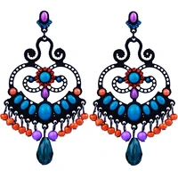hot sale brand design acrylic beads tassel drop earring long bohemian earrings drop earrings for women party dress accessory