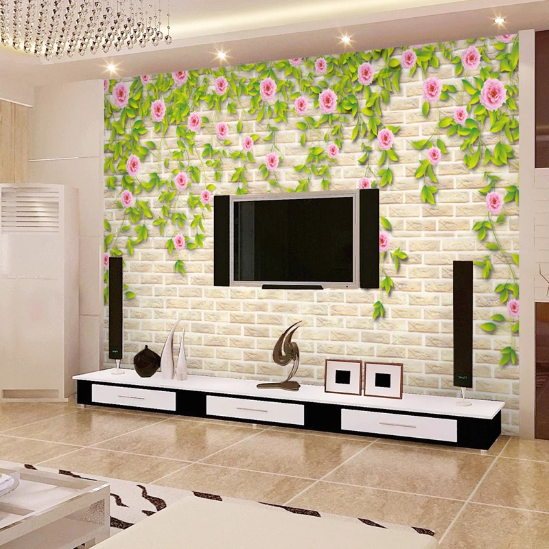 European prime TV backdrop wallpaper nonwoven warm living room bedroom self-adhesive film large mural wall | Дом и сад