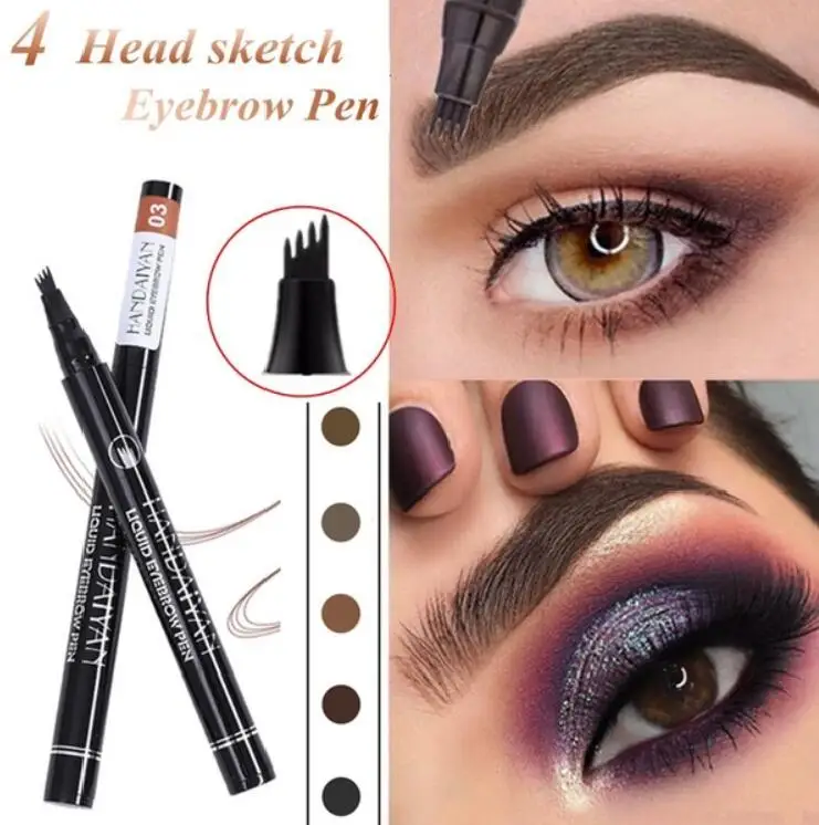 Микроблейдинг тату карандаш для бровей водонепроницаемый вилка кончик ручка 4