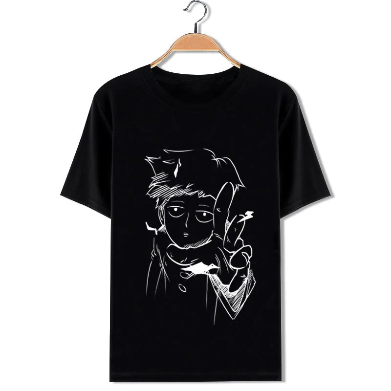 

New Anime Mob Psycho 100 T-shirt Mobu Saiko Hyaku cosplay T shirt Fashion Men cotton base shirt Tees