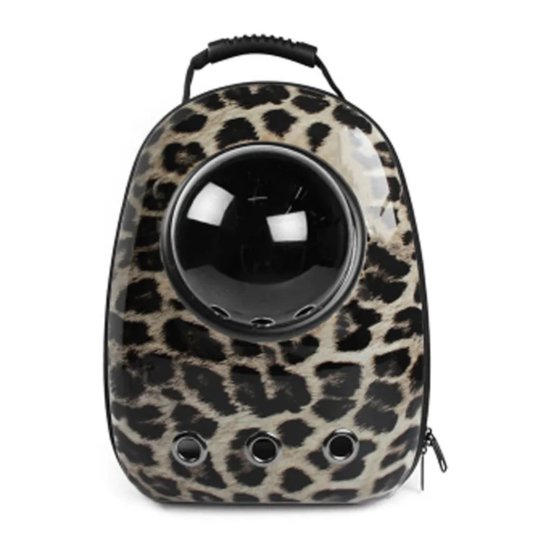 Leopard Pattern Высококачественная дышащая дорожная сумка с окошком для переноски с пузырьками, космонавтом, питомцем, собакой, космическая капсула, переноска для кошек, рюкзак - Цвет: Leopard Pattern