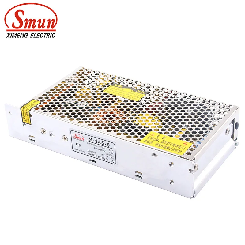 SMUN S-145-5 110VAC/220VAC до 5VDC 25A Универсальный 125 Вт одновыходной импульсный источник