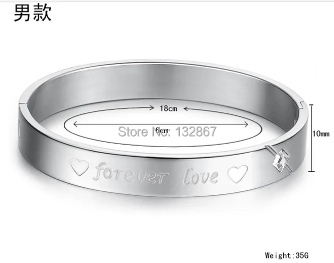 Couples Stainless Steel Forever Love Bangle For Wife Husband Bracelet Never Fade | Украшения и аксессуары