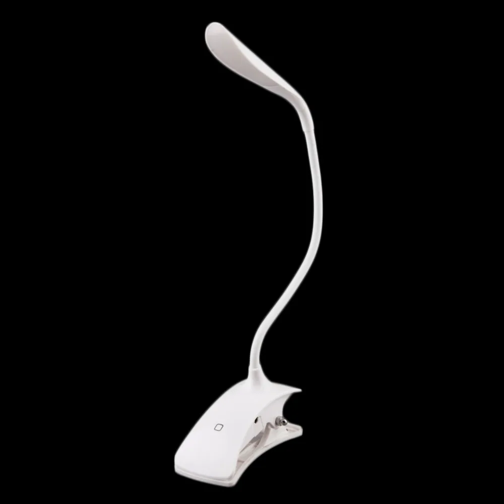 USB настольная лампа 3 уровня с регулируемой яркостью зажимом 360 градусов батарея