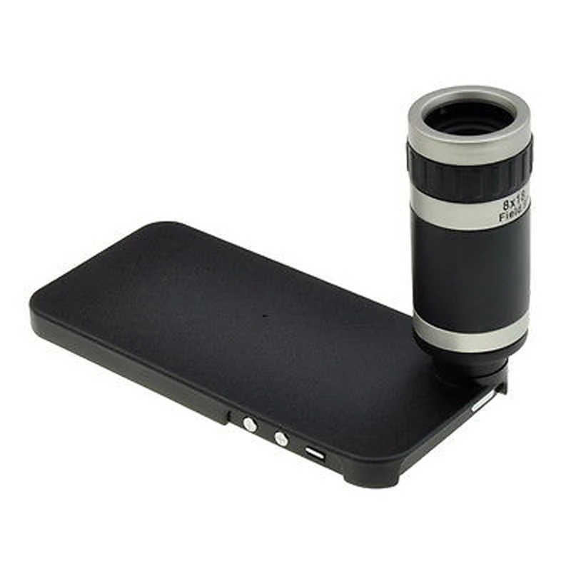 8X телескопа Объективы для фотоаппаратов + черный чехол iPhone 5 5S Новый|zoom telescope camera