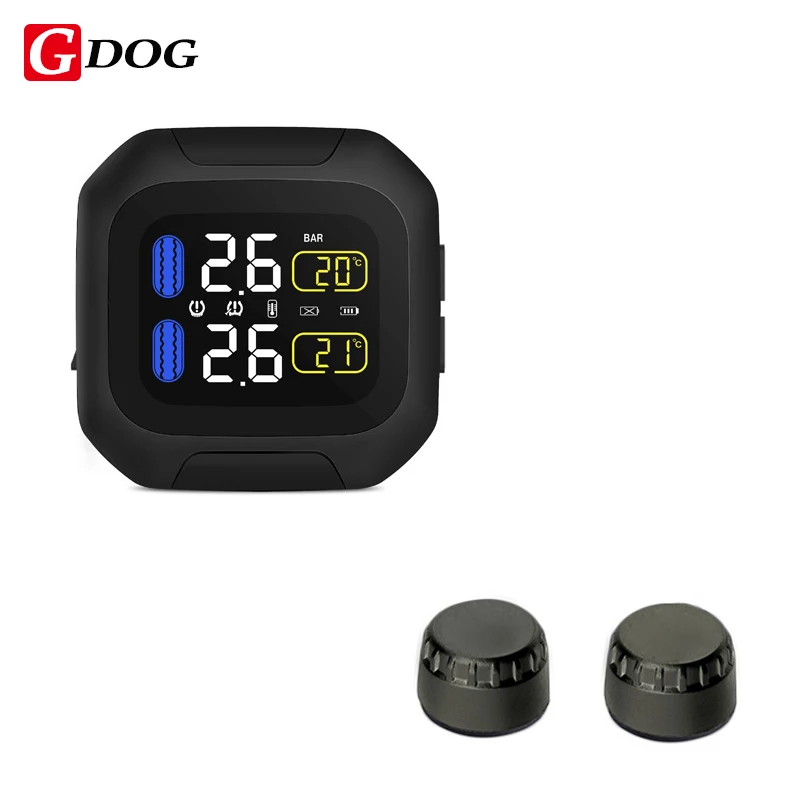 Motorcycle TPMS Tire Pressure Monitor System M3-WI 2-sensor Wireless LCD Display Moto Alarm displays real-time pressure | Автомобили и