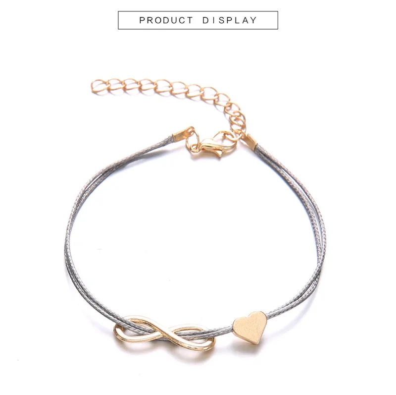 Богемные винтажные черепахи сердце карта бусы Шарм Браслеты для женщин круглый