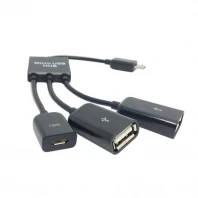Адаптер Micro USB хоста OTG кабель с двойным портом Hub &amp Power | Компьютеры и офис