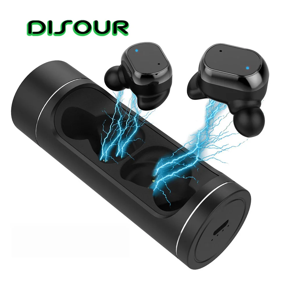 TWS стереонаушники DISOUR 5 0 с поддержкой Bluetooth и зарядным футляром|Наушники