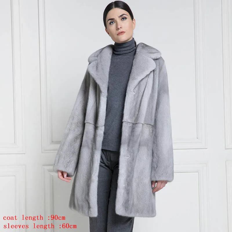 lapel collar Трендовые Новые Натуральные норковые шубы для женщин, верхняя одежда, теплые шубы с капюшоном из натурального меха норки, зимние куртки, MKW-240 - Цвет: lapel collar