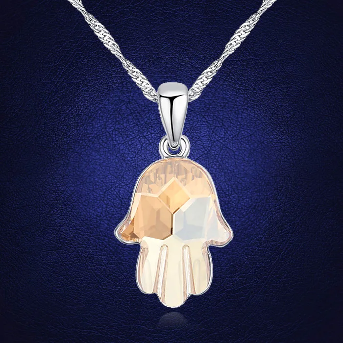 Женские ожерелья и кулоны от Swarovski Fatima Hamsa модные амулеты турецкие ювелирные