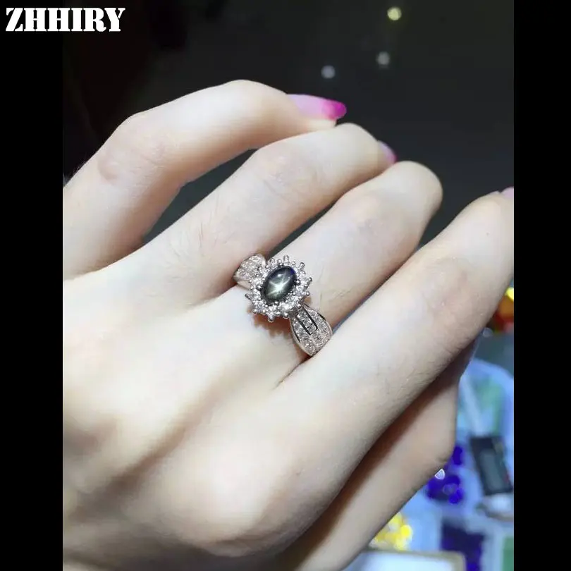 Женское кольцо из серебра 925 пробы с натуральным сапфиром|ring|fine jewelry |