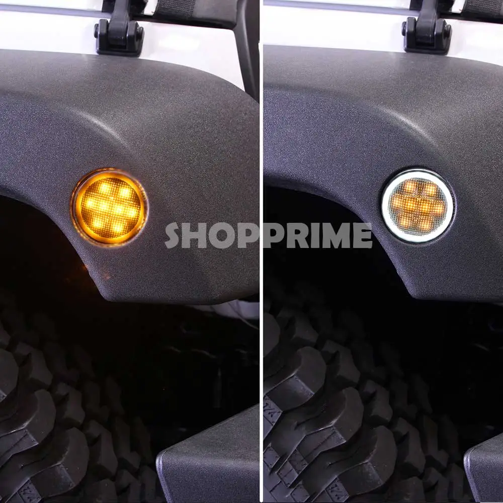 Светодиодный светильник для Jeep Wrangler JK 2007-, передний указатель поворота, Желтый Янтарный светильник, боковой светильник, комбинированный объектив для Jeep Wrangler JKU