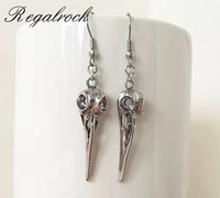 regalrock hummingbird skull earring raven bird brincos bohemian stud witchy gothic goth pagan witchy wicca ear pendant gifts