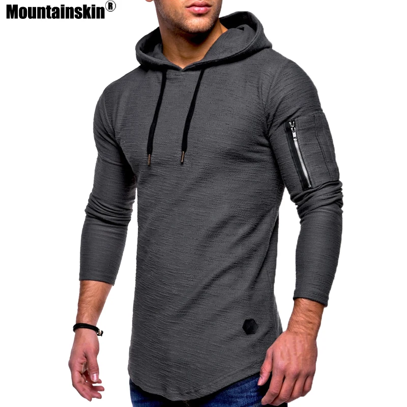 Мужская Спортивная кофта Mountainskin черная повседневная с длинным рукавом и