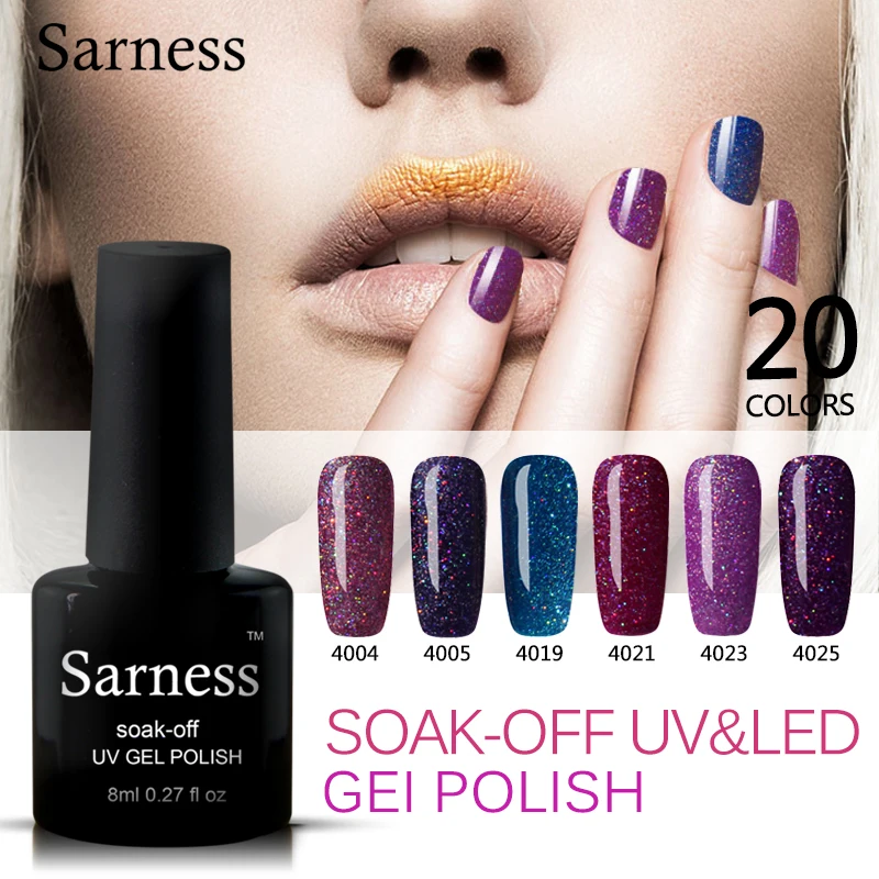 Sarness 2018 счастливый гель Лак Цвет яркий неоновый УФ Гель-лак маникюрный набор топ и