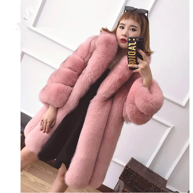 TOPFUR 2021 New Fashion Winter Female Coat Real Fur Coat For Women Natural Pink Fox Fur Outerwear & Coats Basic Jackets Splicing