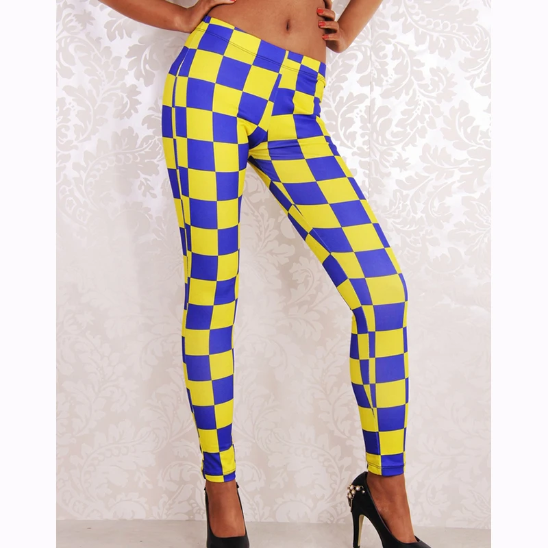 

Women's Plaid & Rainbow Colorful Leggings Digital Print Pants Trousers Skinny High Elastic Spring Summer Jegging Stretch Pants