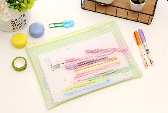 

32*23 Cute Totoro PVC grid Zipper A4 File Folder Document Filing Bag for school office folders file organizer Filing Production