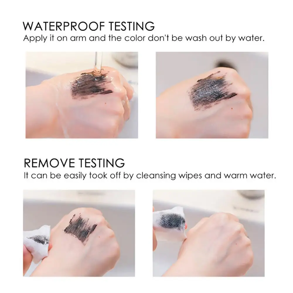 Модные милые 4D Волокно Тушь для ресниц Длинные черные Lash ресницы расширение Водонепроницаемый глаз Макияж