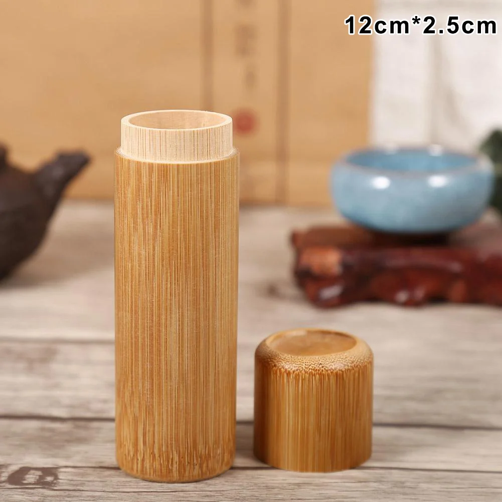 ➾st' 1 шт. бамбуковая трубка чайная коробка герметичный маленький контейнер