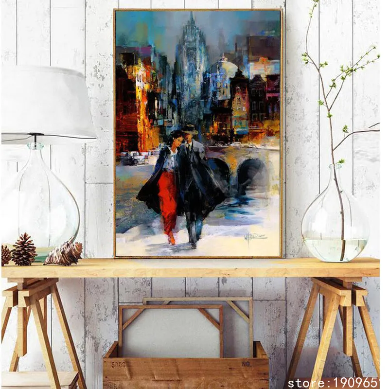 No frame impression figures men and women fashion canvas printings oil painting printed on cotton wall art decoration picture | Дом и сад