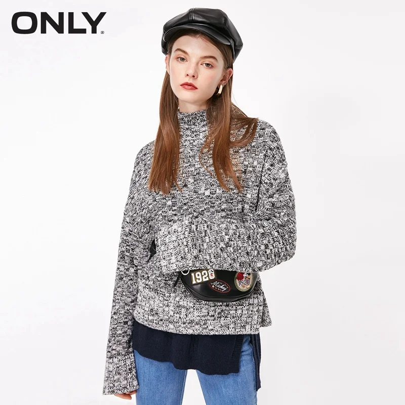 ONLY Women's Loose Fit Check Pattern High-necked Pullover |118313561 - Цвет: Серебристый