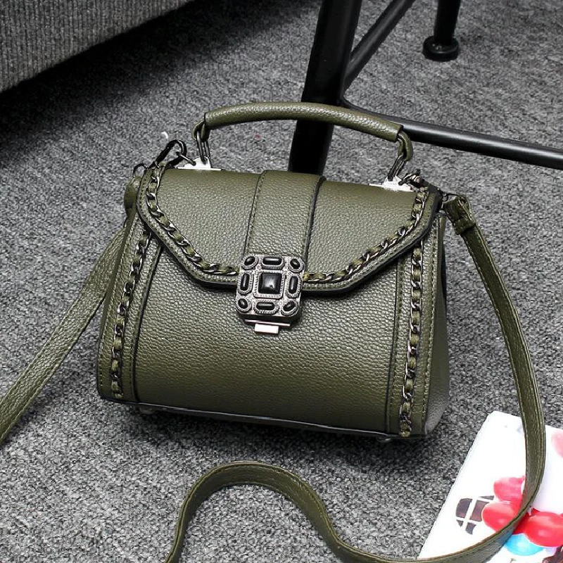 Модные мини Для женщин Сумки кожа небольшая цепь Повседневная Дамская на плечо