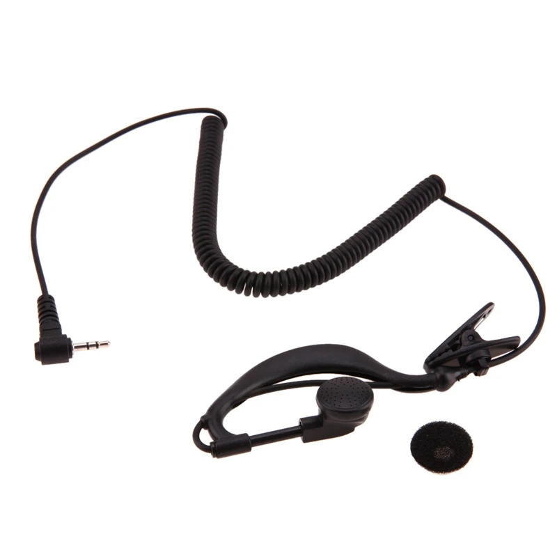 AABB-черный 2 5 мм g-крюк для домофона наушники Walkie Talkie одиночные 1 Pin только