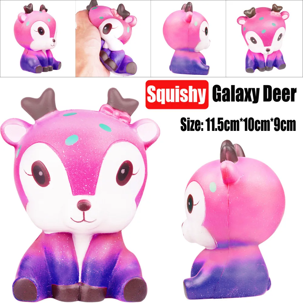 Jumbo Squishy Antistress Squishe animals11.5cmGalaxy милый олень крем ароматизированный медленно поднимающийся для детей для снятия стресса у взрослых игрушки