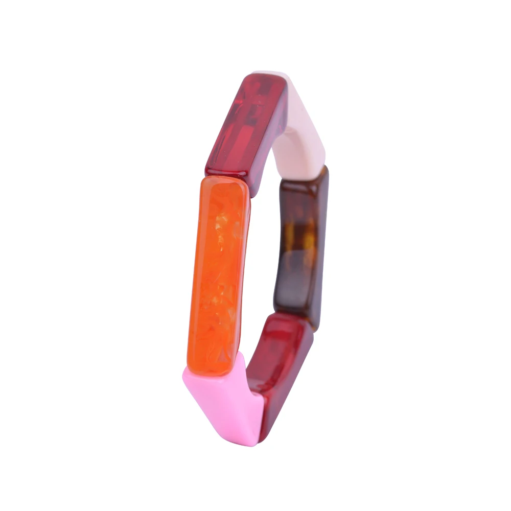 Шик Моды Нескольких Цветов Смола Геометрическая Шестиугольник Эластичные