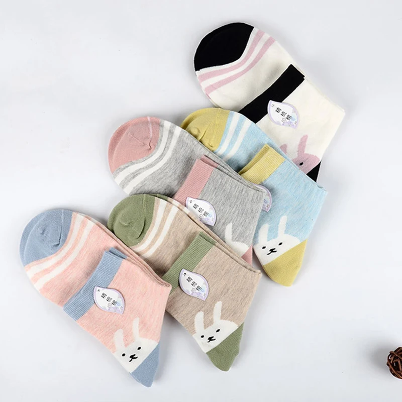 USKINCARE 5 пар Симпатичные сапоги до колена однотонные носки Для женщин Harajuku милые