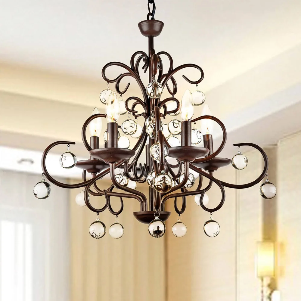 Элегантный американский кантри винтажный подвесной светильник из кованого