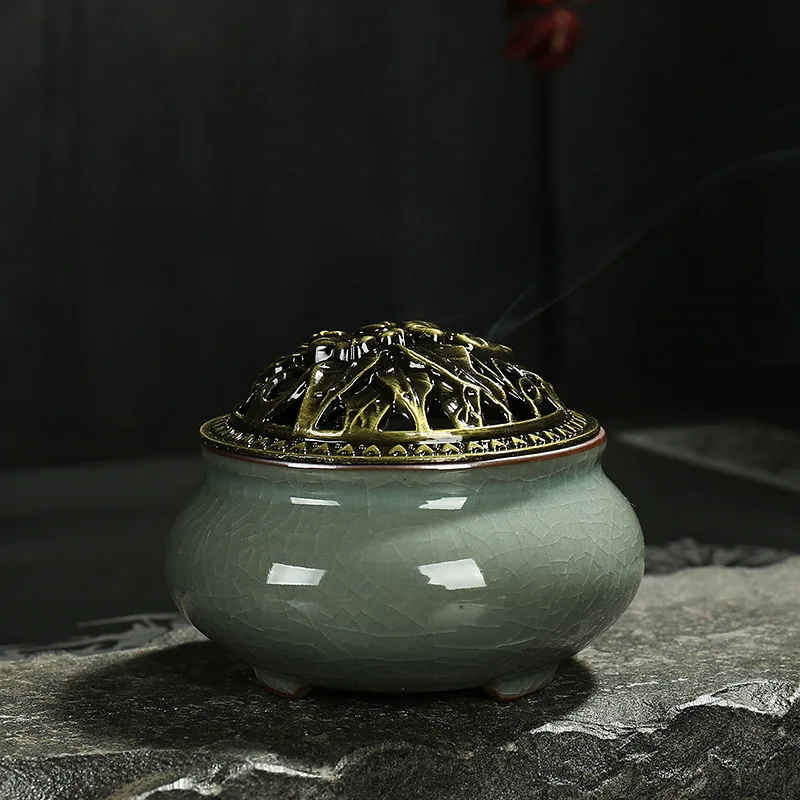 Number 3 Фарфоровая керамическая курильница Celadon, антимоскитный противень для благовоний, Классическая, для гостиной, антимоскитная горелка - Цвет: Number 3