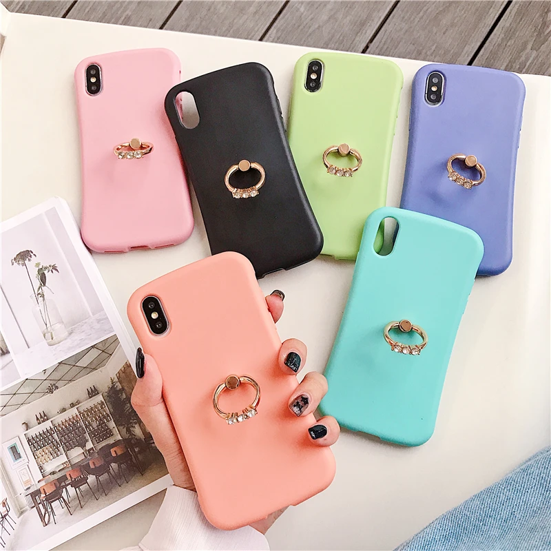 Конфеты Цвета вращая кольцо Пряжка Кронштейн чехол для телефона iphone XS Max X XR 6 S 7 8plus