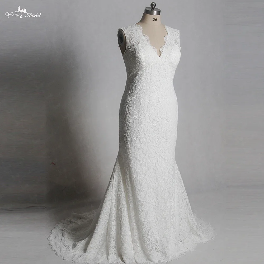 RSW1347 реальные фотографии Yiaibridal без рукавов с V-образным вырезом Свадебное платье