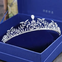 new luxury white gold color shinny tiaras and crowns women wedding hair accessories party gifts fashion jewelry h 016