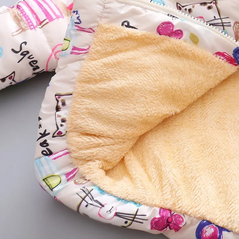 Зимнее пальто BibiCola для маленьких девочек детская парка на молнии хлопковая