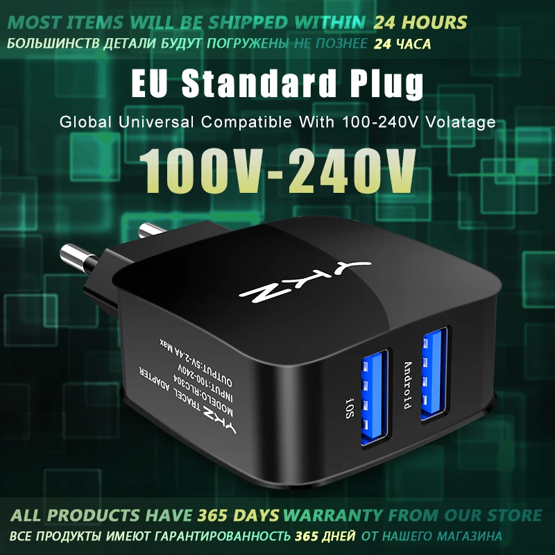 YKZ телефон зарядное устройство адаптер стены путешествия USB 2A ЕС разъем для iPhone с