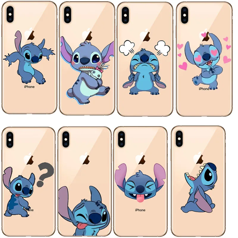 Силиконовый чехол с мультяшным рисунком для iPhone 7 милым стежком 11Pro XS MAX X XR 8 Plus 6 5S SE