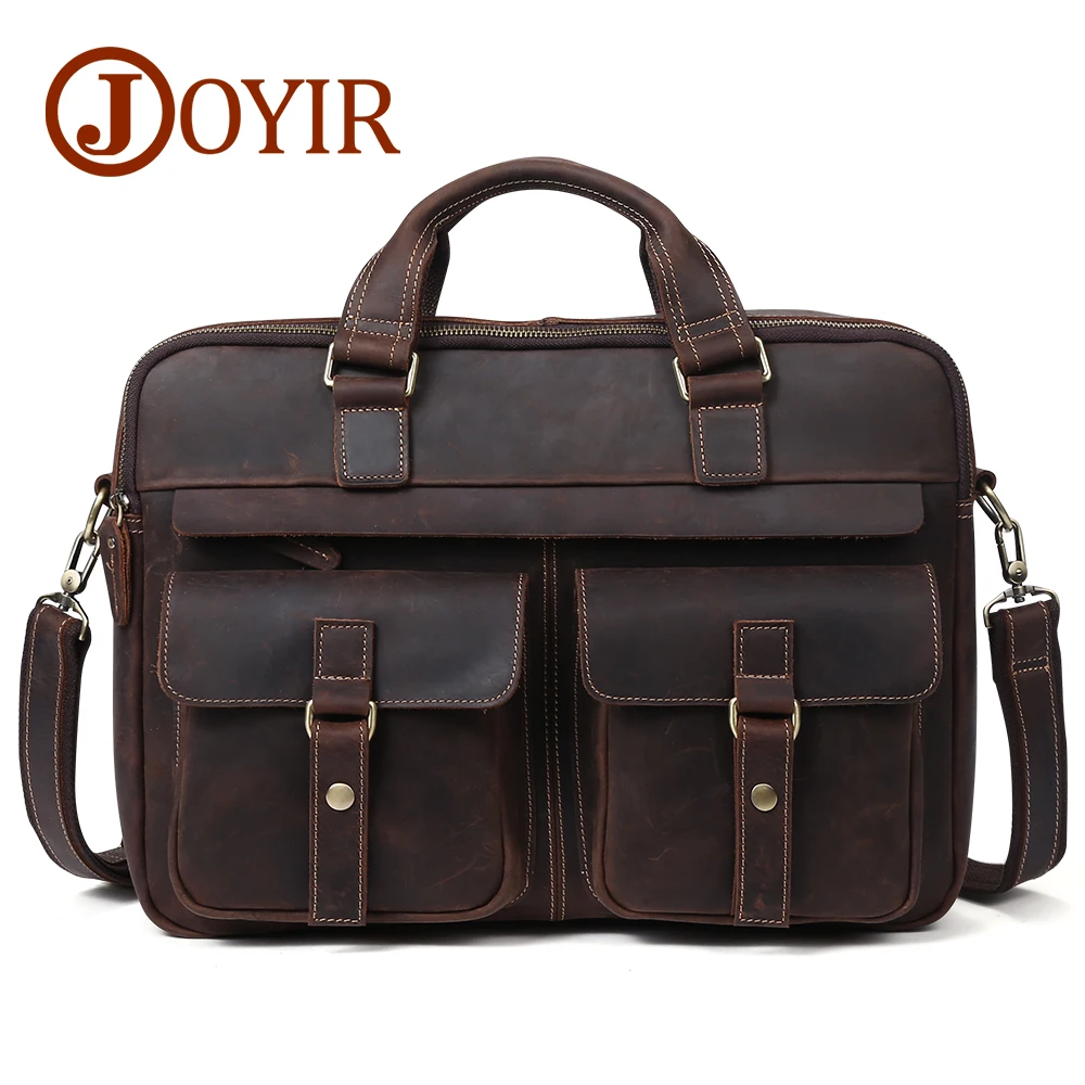 JOYIR Crazy Horse пояса из натуральной кожи для мужчин Портфели Сумка ноутбука Бизнес