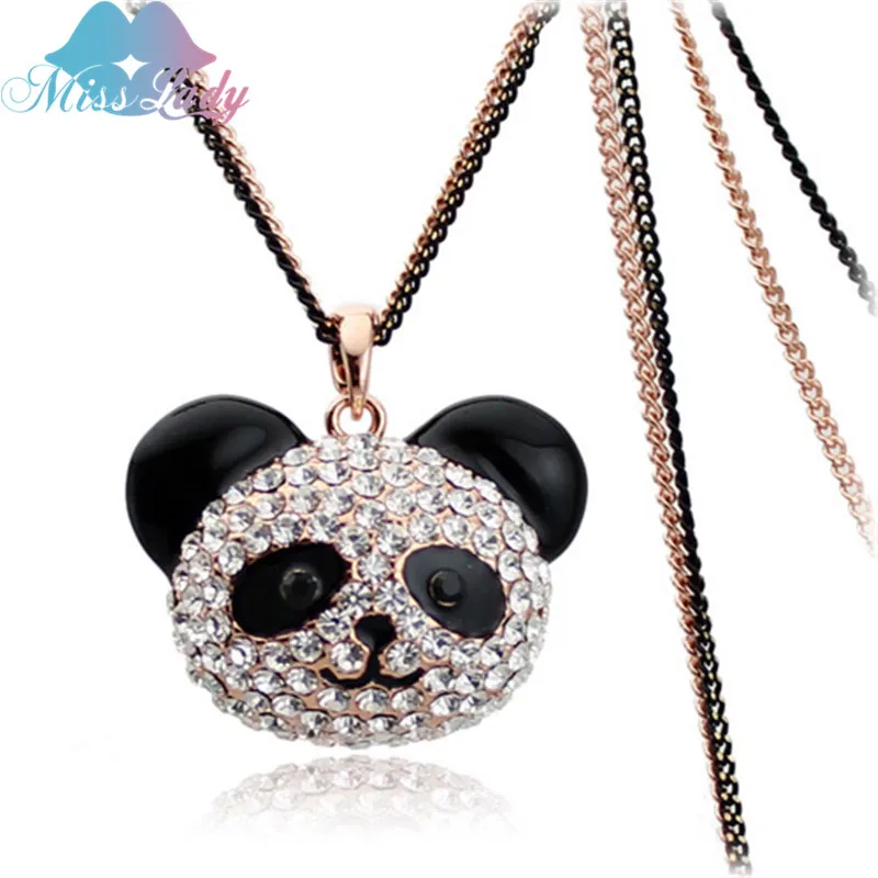 Женское длинное ожерелье Miss Lady колье цвета розового золота с австрийскими