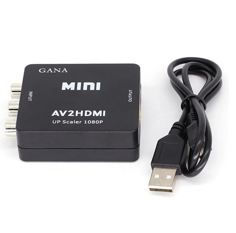 RCA AV конвертер HDMI мини композит CVBS к AV2HDMI видео для HDTV ТВ PS3 PS4 ПК DVD Xbox