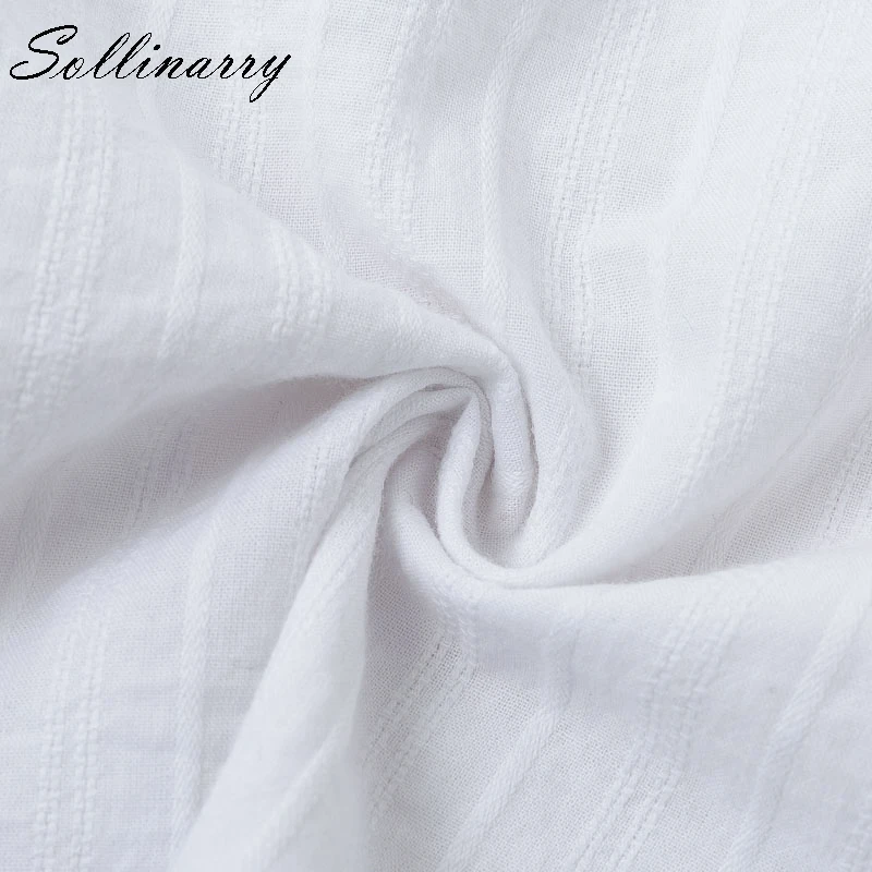 Sollinarry White Elegant Slim Short Dress Shirt Women Autumn Long Sleeve Blouse Office Ladies Casual Vestidos | Женская одежда