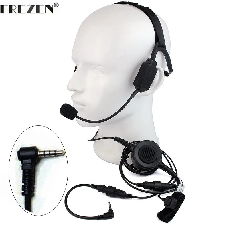 Military Bone Conduction Tactical Headset boom Microphone For Vertex Yaesu Radio VX-3R VX-5R FT-50 FT-60R VX-110 Walkie talkie