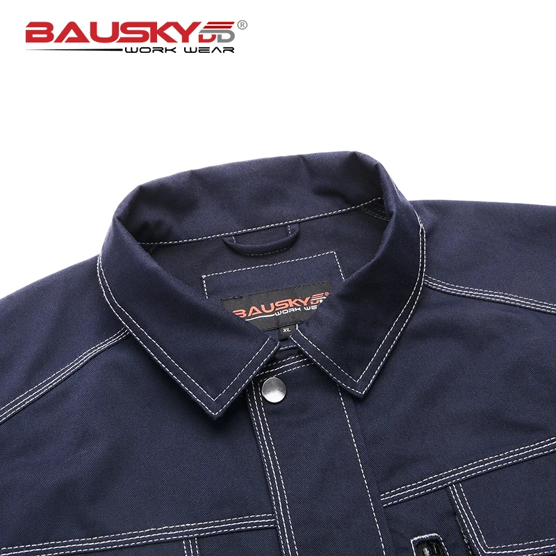 Bauskydd Mens workwear multi pocket dark blue work jacket mechanic construction Jacket men | Безопасность и защита